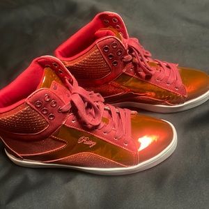 Pastry dance sneakers Red high top sneakers.